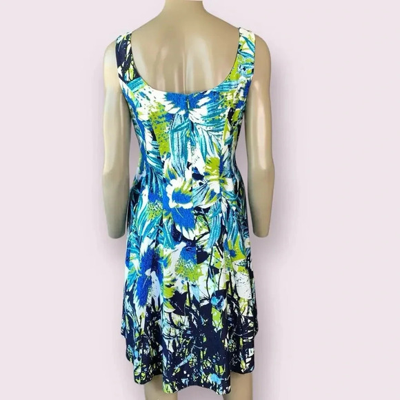 Nine West Floral Sleeveless Fit and Flare Shift Party Dress Size 10 Multicolor - Picture 2 of 16